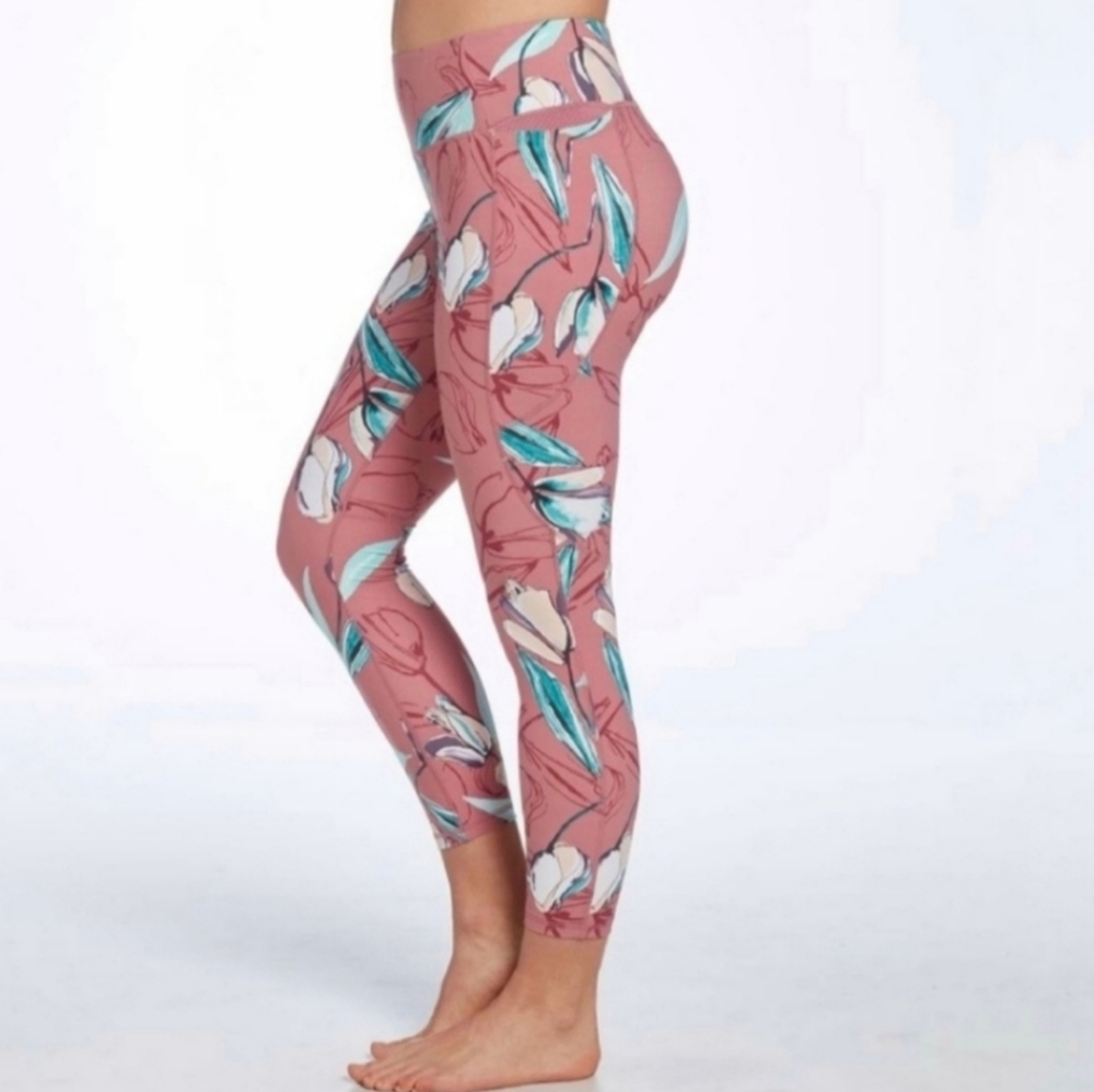 CALIA by Carrie Underwood Women's Energize 7/8 Leggings Pink Floral Size XS